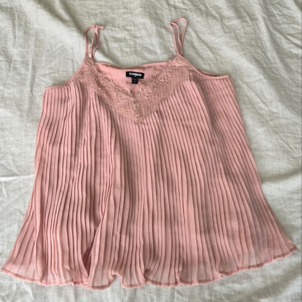 Express pleated lace blouse